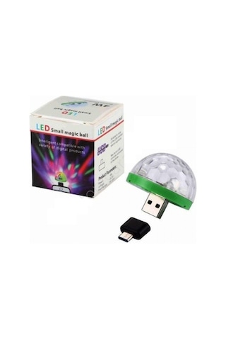 Disko Topu - Müziğe Ve Sese Duyarlı Usb Girişli Araç Içi Mini Disko Topu Parti Mini Led Karışık