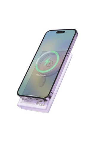 Hoco. Q22 Taurus 22.5w Pd 20w Magsafe Dijital Ekranlı Powerbank - Mor Mor