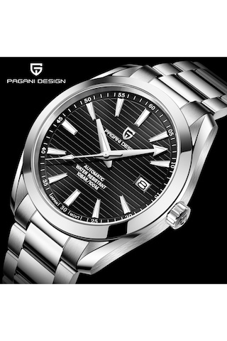 Pagani Design Pd-1688 Aqua Terra Erkek 40mm Retro Japonya Nh35a Otomatik Mekanik 100m Su Geçirmez Safir Çelik Saat Siyah