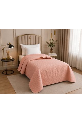Kapreo Home Çok Amaçlı Tek Kişilik Yatak Örtüsü 160 X 220 Ekru - Açık Khve