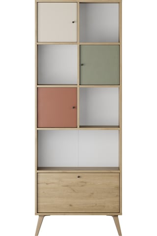 Terra Genç Odası 4 Kapaklı Kitaplık - Florida Meşe/karışık Renk 67x181x30 Cm Karışık