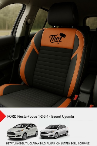 Thor Tay Tüyü Oto Koltuk Kılıfı Ford Focus-fiesta-escort Uyumlu Taba