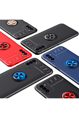 Xiaomi Poco M3 Kılıf Yüzüklü Magnetli Ravel Case