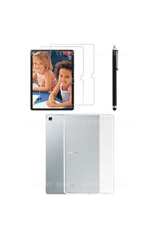 Samsung Galaxy Tab A7 Lite T225 8.7 Inç Uyumlu Silikon Tablet Kılıfı Kalem Ekran Koruyucu Seti Kılıf