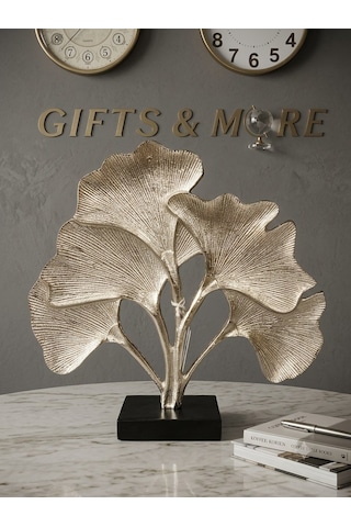 Ginko Yaprak Büyük Boy Gümüş 37 Cm