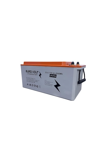 Euro Volt Lityum Battery 25.6 V 100 Ah 2560 Wh Life Po4