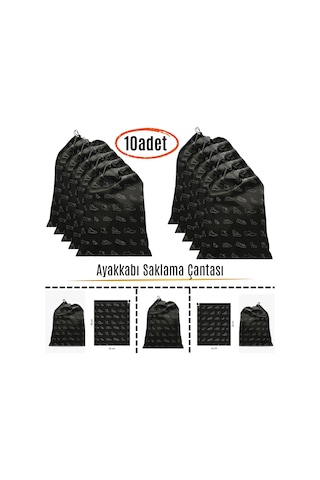 Ayakkabı Saklama Çantası Askılı Dolap Çekmece Düzenleyici Seyahat Çantası Hurcu Siyah