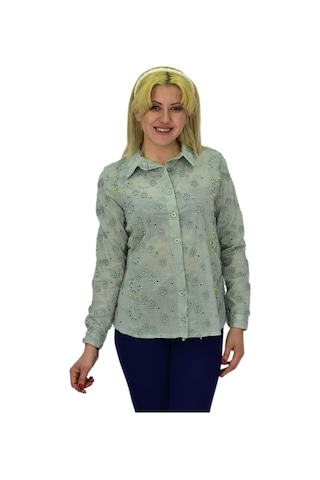 Kadın Brodeli Taşlı Bluz Bgl-st03720 001