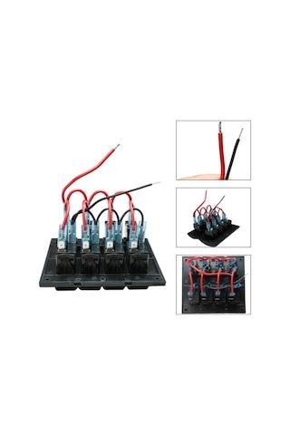 Bfy 6'Lı Switch Mavi Işıklı Ve Otomatik Sigortalı Panel Mavi