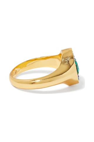 Regency Signet Ring 1.8x1.5 Cm, Renkli Modern Signet Yüzük Zarif Tasarım Altın