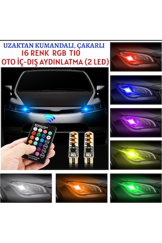 Uzaktan Kumandalı 18 Led Renk Değiştiren T10 Çakarlı Park Ampulu N11.1330