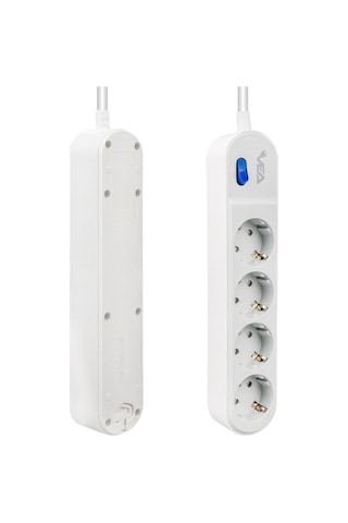 Vea Ve-vega104 Grup Priz 4 Lü Akım Korumalı Priz Anahtarlı 3500 Watt 16 Amper Uzatma Kablo 1.5 Metre