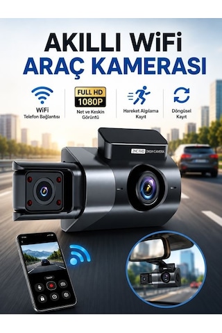 Wi-fi 1080p Araç İçi Kamera 5mp, 170 Açı, Araba Kamerası G-sensör, Döngü Kayıt, 150mah Batarya