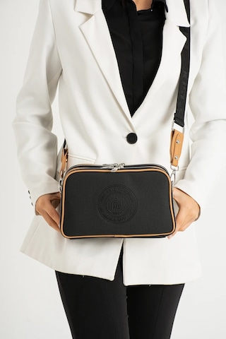 Just Polo Kadın Yeni Sezon Orta Boy Lakos Kumaş 5 Bölmeli Postacı Omuz Çantası Ebat 28 X 18 Cm Siyah Camel Yeni 99833775