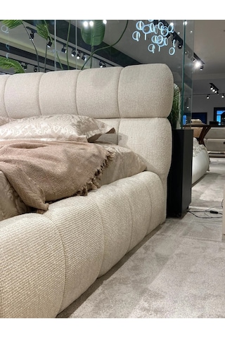 Cozze Mobilya Premium Buklet Kumaş Tasarım Çift Kişilik Bubble Karyola 120 x 200 CM