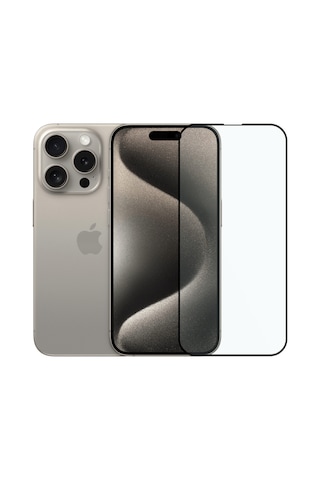 Safeus Tam Kaplayan Parmak İzi Bırakmayan Safir Ekran Koruyucu Cam Apple Uyumlu iPhone 15 Pro Max İle