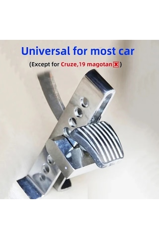 Willowhaven 1 Adet Evrensel Araç Debriyaj Kilidi Paslanmaz Çelik Çalışma Önleyici Direksiyon Fren Pedalı Emniyet Aracı Gümüş