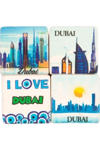 Dubai Temalı Dörtlü Taş Magnet
