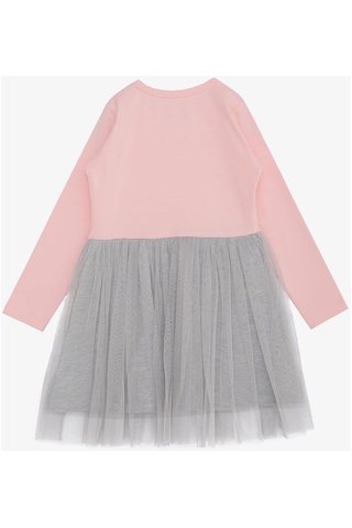 Breeze Kız Çocuk Uzun Kollu Elbise Çiçek Desenli Sevimli Ceylancık Baskılı 1.5-5 Yaş, Pembe-pembe Pembe