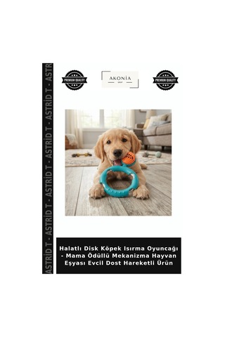 Halatlı Disk Köpek Isırma Oyuncağı - Mama Ödüllü Mekanizma Hayvan Eşyası Evcil Dost Hareketli Ürün