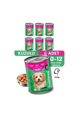 Hobi Hobidog Kuzu Etli Yavru Köpek Konservesi 400 Gr X 6 Adet Tam Ve Dengeli Yaş Mama