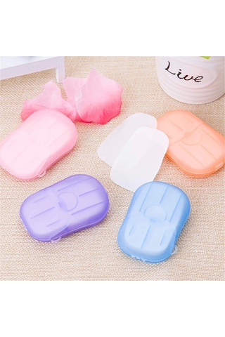 Kağıt Seyahat Sabunu 20 Adet Çok Renkli