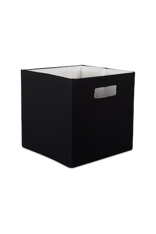 Katlanabilir Polyester Saklama Küpü Katı Hafif Ve Dayanıklı Küçük Kare 28x28x28 Cm Siyah Çok Renkli