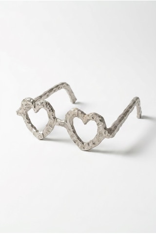 Silver Döküm Gözlük Obje 17x17x6 Cm