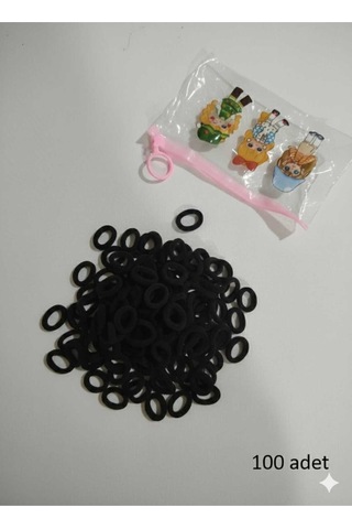 Lastik Toka Küçük Renkli Siyah Karışık 100 Lü 2 Paket Çok Renkli