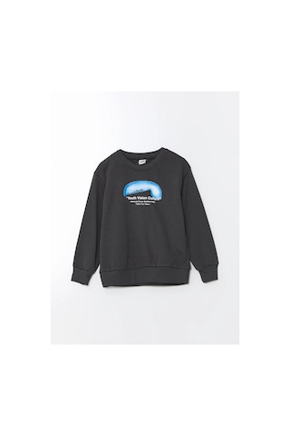 LC Waikiki Lcw Kids Antrasit Bisiklet Yaka Erkek Çocuk Sweatshirt Anthracıte
