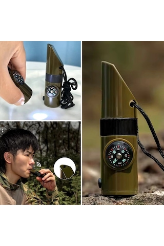 Buffer 7si 1arada Acil Durum Düdüğü,el Feneri, Termometre,pusula,büyüteç,depolama Bölmeli Kampçı Dü Çok Renkli