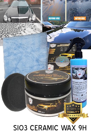 Abrias Seramik Wax 9h 200gr Vinil Plastik Aksam Torpido Parlatıcı Ve Koruyucu Pro 400ml