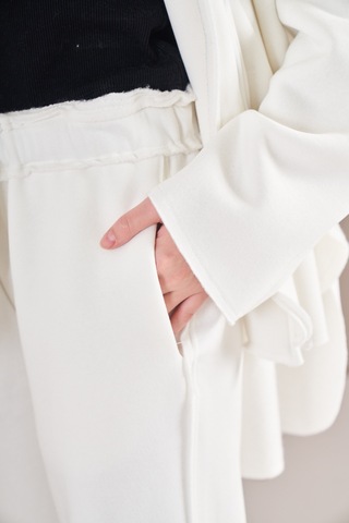 3 İplik Şardonlu Eşofman Ekru Ekru