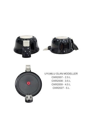 Cooker L Serisi Termos Yedek Kapağı Siyah