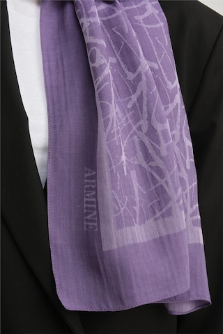 Armine Tencel İpek Kaligrafi Desen Şal 3298 Mor