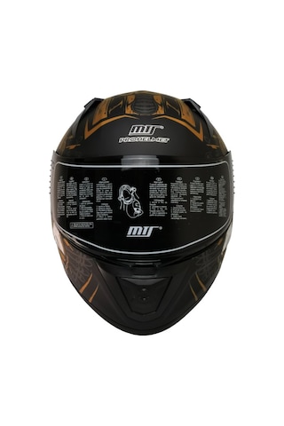 Motoanl Ece 22.r06 Sertifikalı Double Vizör Full Face Kask Anubis Turuncu Siyah