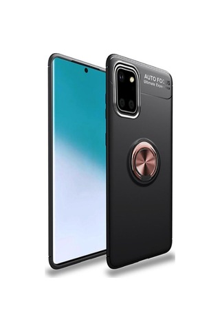 Samsung Uyumlu Galaxy A81 Note 10 Lite Kılıf Zore Ravel Silikon Kapak Siyah-Rose Gold