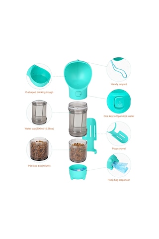 Taşınabilir 4 in 1 Pet Köpek Su Şişesi