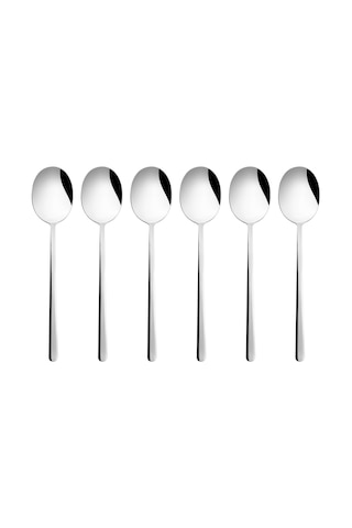 Emsan Bead 6 Parça 18/10 Paslanmaz Çelik Yemek Kaşığı Seti Platin Gümüş
