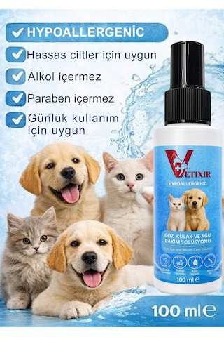 Kedi Köpek Göz Kulak Ağız Temizleme Losyonu Hipoalerjenik Pet Bakım Deri Temizleme Spreyi 100ml