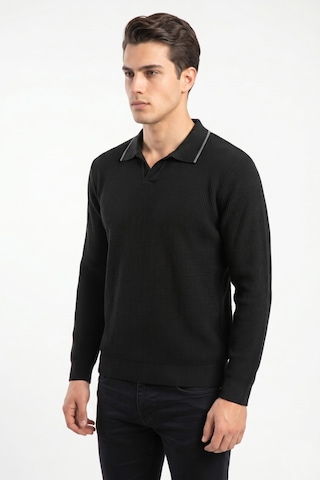 Dynamo Erkek Spor Polo Yaka Mevsimlik Kazak Bgl-st05363 Siyah