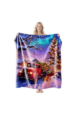 Noel Fral Küçük Battaniye Festival Atmosferi Pratik Kullanım-mt-flr-231 150 100 Yeşil