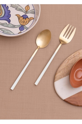 The Mia Salata Servis Seti Bianco Beyaz Gold Ckb0247 Altın