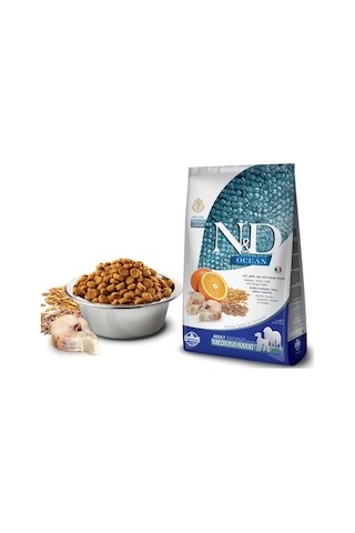 N&D Ocean Morina Balıklı ve Portakallı Düşük Tahıllı Orta ve Büyük Irk Yetişkin Köpek Maması 2500 G