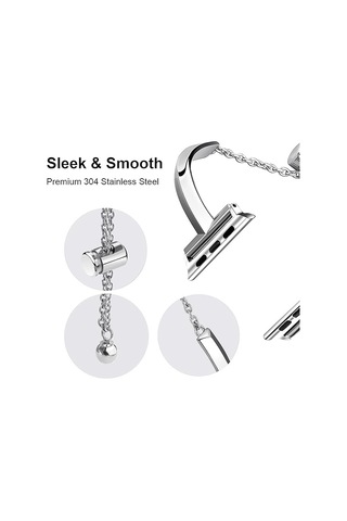 Apple Watch İle Uyumlu Paslanmaz Çelik Bilezik Gümüş Çok Renkli