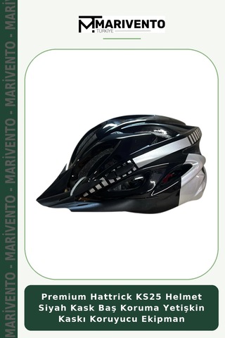 Premium Hattrick Ks25 Helmet Siyah Kask Baş Koruma Yetişkin Kaskı Koruyucu Ekipman