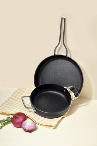 Fin 2 Parça Tava-sahan Set 20 Cm Sahan, 26 Cm Tava, Siyah