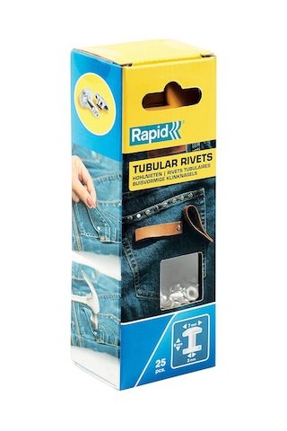 Rapid Deri İçin İçi Boş Perçinler, 7 Mm Başlı Perçinler, Gümüş Renkli, 25 Adet 2 Parça