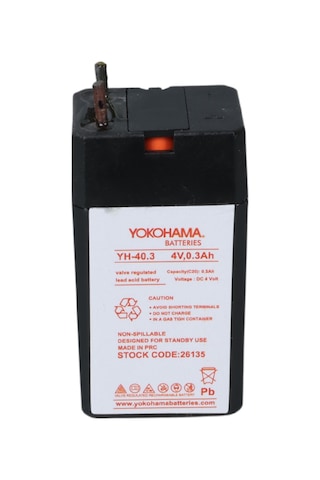 Ayt Yokohama Yh-40.3 4 Volt - 0.3 Amper Akü 25.5x19.5x48 Mm Yeni Tarihli Taze Akü