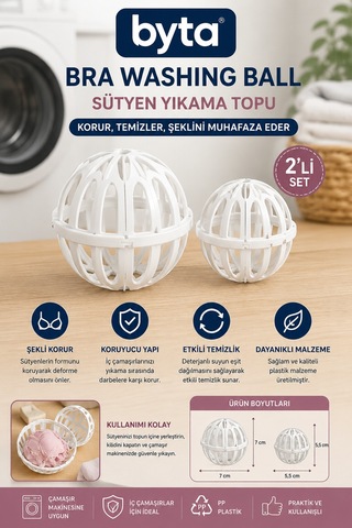 2'li Sütyen Yıkama Topu Çamaşır Makinesi Koruyucu İç Çamaşırı Yıkama Aparatı Diğer